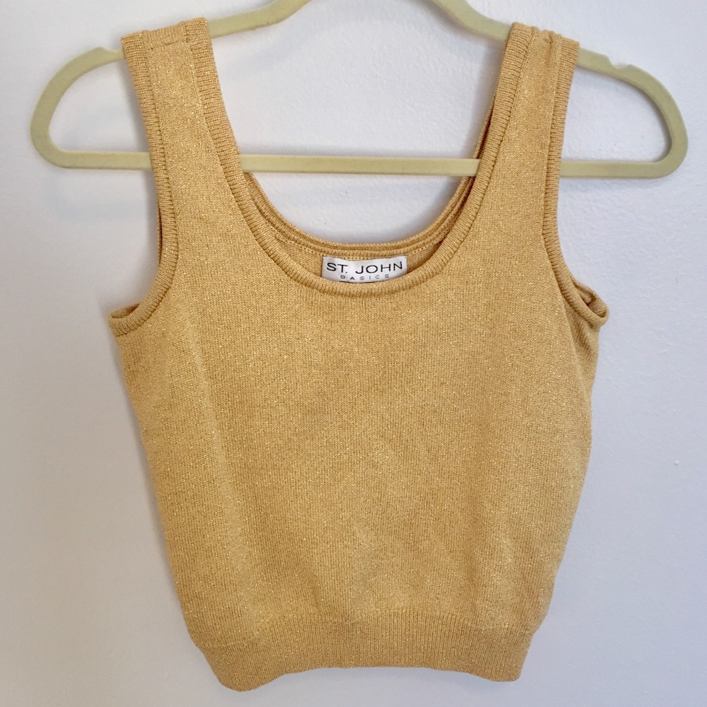 🎉🎉 GOLD St. John by Marie Gray, Knitted Crop Top